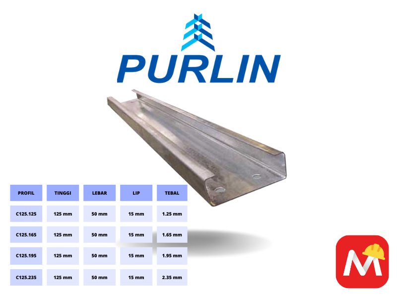 PURLIN (PR) 243 - C125.125 X 6000 MM